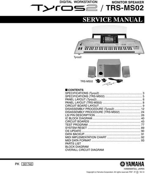 Yamaha tyros 2 trs ms02 complete service manual. - A guide to lasers in chemistry.
