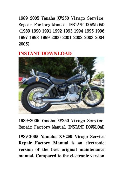 Yamaha virago 250 service repair manual 89 05. - Where to get a klh r5100 stereo manual.