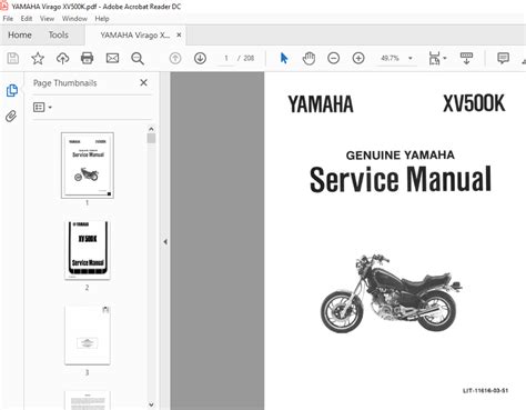 Yamaha virago xv500 xv500 xv500k xv 500 motorcycle workshop service repair manual. - Kawasaki kfx 700 v force service repair manual.