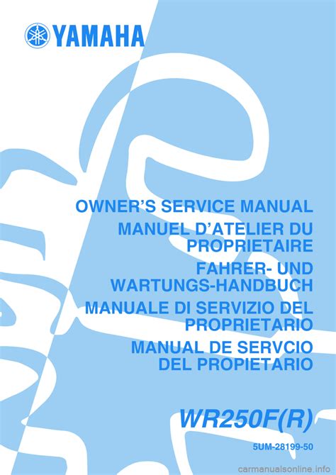 Yamaha wr250 fr 2003 manuale di riparazione di servizio. - Misc tractors long 560 610 dsl 4 cyl engine service manual.