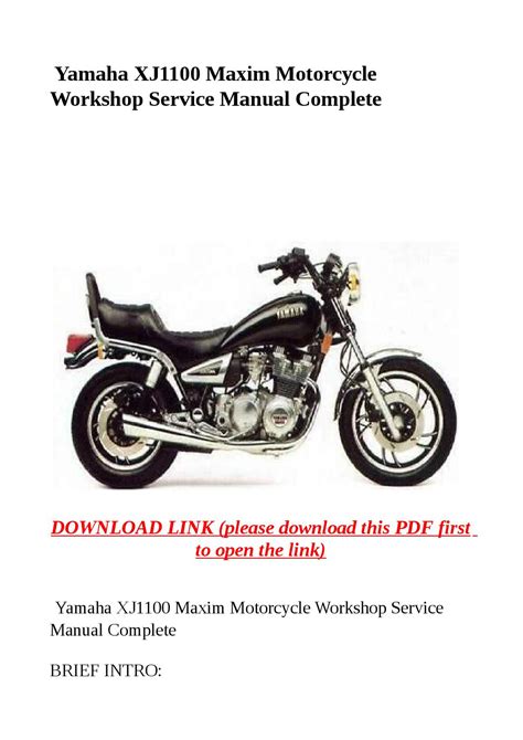 Yamaha xj1100 maxim service repair manual. - Yamaha xt600 1993 repair service manual.