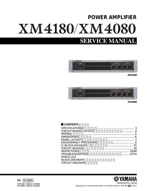 Yamaha xm4180 xm4080 manuale di servizio amplificatore di potenza. - Fujitsu siemens lifebook s7110 service handbuch.