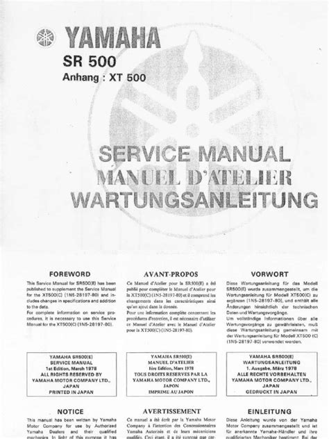 Yamaha xt500 service manual service manual photograph form. - Honda outboard bf25d bf30d engine full service repair manual 2003 onwards.
