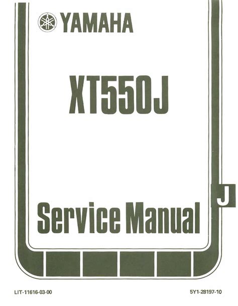 Yamaha xt550 xt550k xt550j service repair manual 1983 1987. - Poste ·p techniczny w przedsie ·biorstwie..