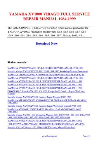 Yamaha xv1000 virago full service repair manual 1984 1999. - Transit mk 7 diesel mk7 manual de taller.