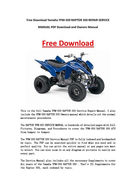 Yamaha yfm 350 raptor 350 reparaturanleitung download und bedienungsanleitung. - Iveco daily owners manual free download.