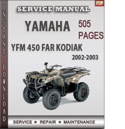 Yamaha yfm 450 far kodiak 2002 2003 factory service repair manual. - Corghi wheel balancer manual em 7040.