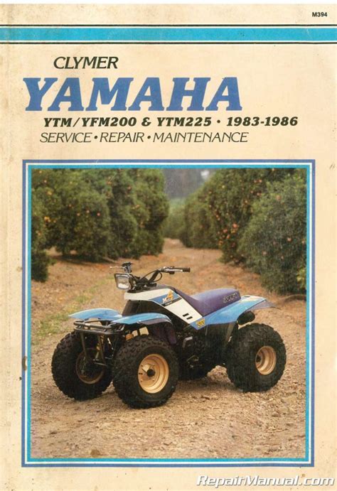 Yamaha yfm200 ytm225 1983 1987 repair manual. - Honda cg 125 service manual download.