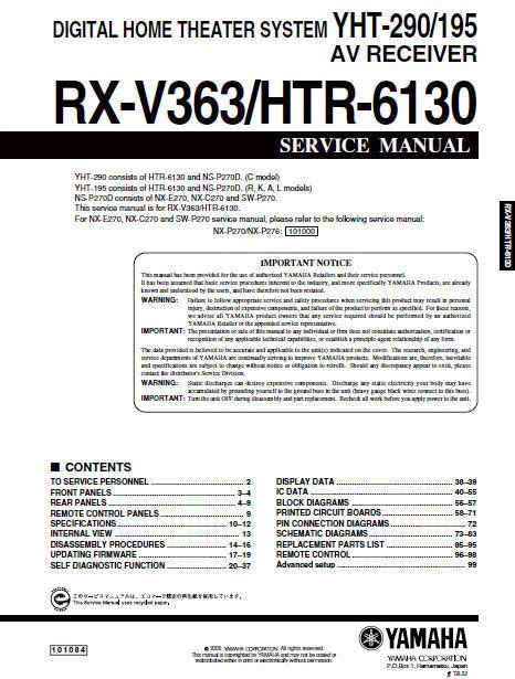 Yamaha yht 290 and yht 195 receiver service manual. - Workshop manual 02 honda cr 125 r torrent.