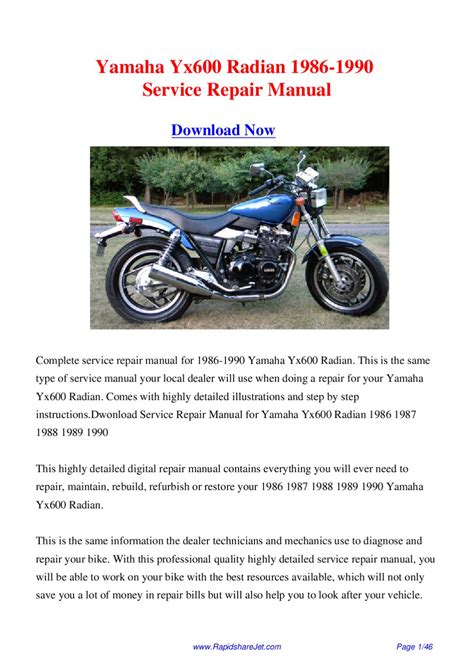Yamaha yx600 radian complete workshop repair manual 1986 1990. - Deadly hands of kung fu 19.