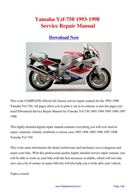 Yamaha yzf 750 1993 repair manual. - 2008 acura rl timing belt manual.