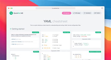 Yaml Syntax Cheat Sheet bestffil