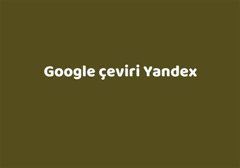 Yandex bul