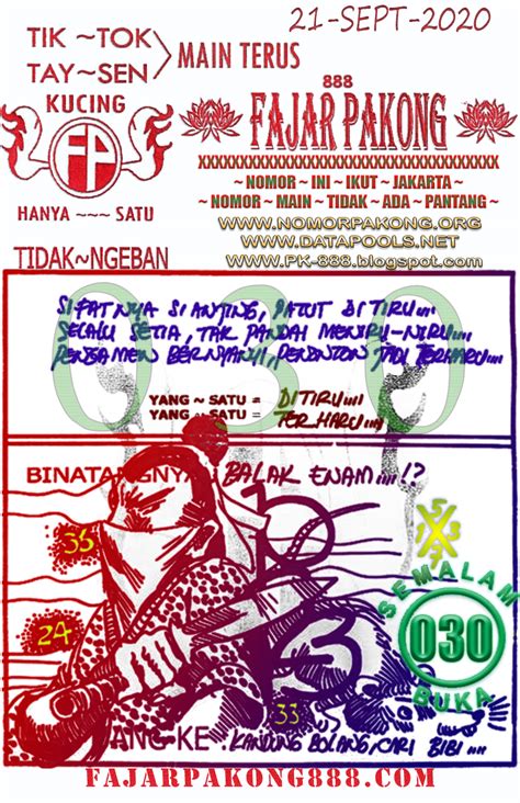 Yang lagi gacor pagi ini. Fajar pakong 888 hari.