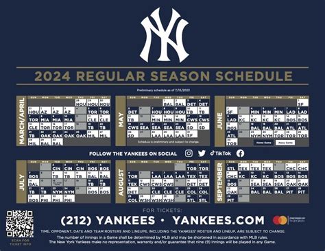 Yankee Printable Schedule Customize and Print