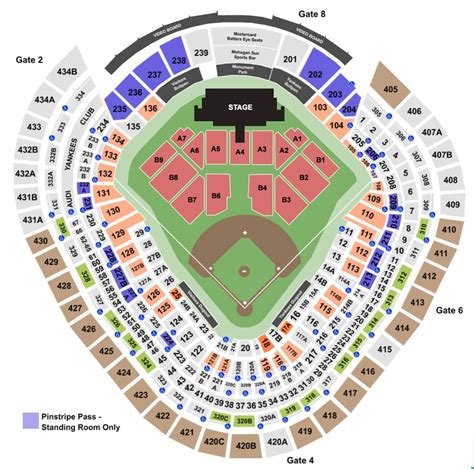Plan Your Visit. Yankee Stadium. One East 161st Street, Bronx, NY 10451. 27 World Championships are less than 25 minutes away from Midtown Manhattan. Yankee Stadium subway stop is located on East 161st Street and River Avenue. The No. 4 train (East Side) and the B and D trains (West Side) make stops at 161st Street/Yankee Stadium.. 