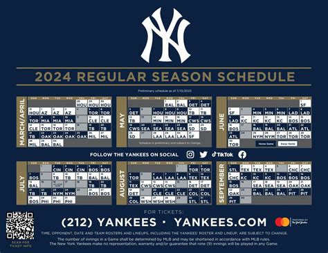 Yankees Schedule