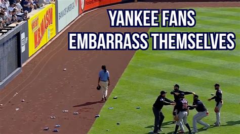 Yankees fans throw beer cans at players, a breakdown - YouTube