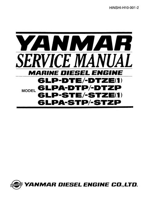 Yanmar 6lp 6lpa marine diesel workshop service manual. - El rey que barrió el camino.