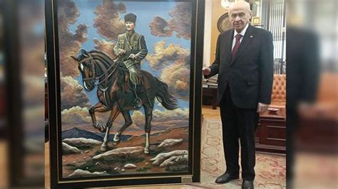 Yapımı 3 ay süren tablo, MHP lideri Bahçeli’nin makamında