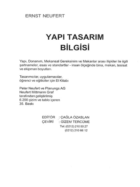 Yapi Tasarimi Neufert PDF PDF Scribd.