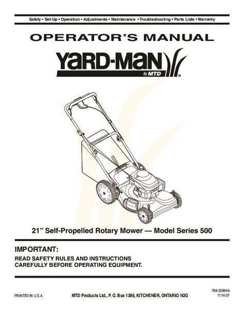 Yard machines 675 series owners manual. - Maren 60 horizontal baler electrical manual.