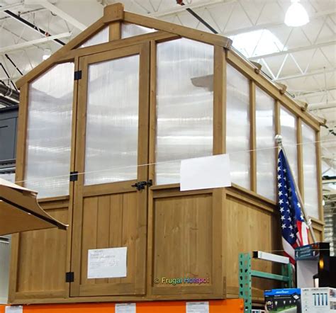 The Yardistry Cedar Poly Greenhouse is back this year at select Costco locations for a limited time. Overall Dimensions: 7' 10.4" L x 6' 8.7" W x 7' 9" H. Co.... 
