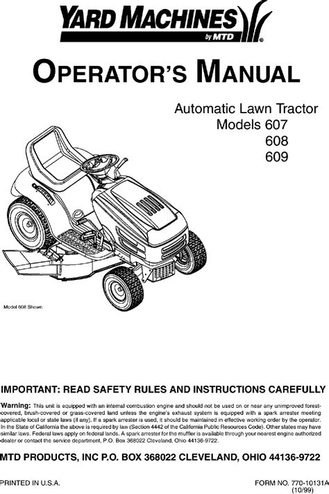 Yardman riding lawn mower parts manual. - 300 power drive operator manual parts.