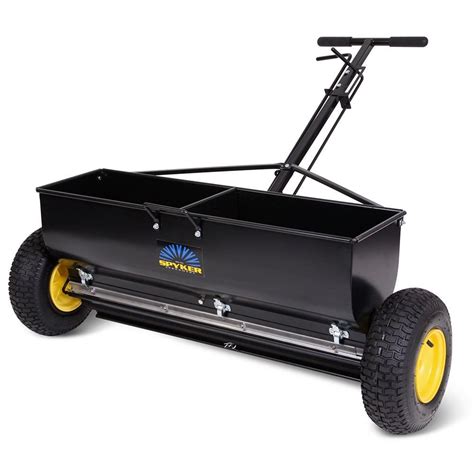 Yardworks drop spreader. Spend a little bit more initially and avoid having to buy a new one in a season or two. Our Top Broadcast Spreaders: Broadcast Spreader Reviews. 1) Earthway 2150 Fertilizer Spreader. 2) Agri-Fab 45-0462 Walk-Behind Spreader. 3) Lesco 101186 Commercial Spreader. 4) Chapin 8401C Broadcast Spreader. 