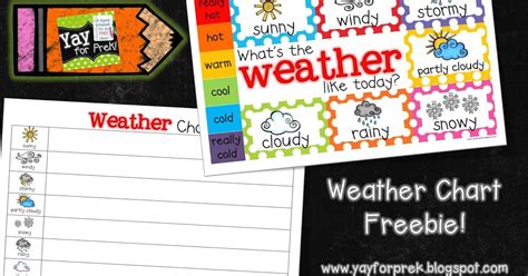 Yay for PreK! Weather Chart Freebie!