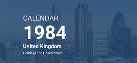 Year 1984 Calendar – United Kingdom - TimeAndDate