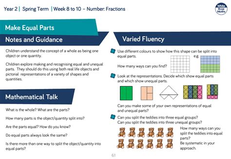 Year 2 Make Equal Parts Varied Fluency - Hutton Rudby