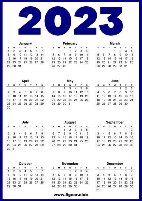 Year 2023 Calendar – - 보름달 달력