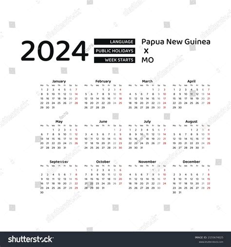 Year 2024 Calendar – Papua New Guinea - Time and Date