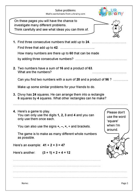 Year 4 maths problem solving.  Answer sheets can also be printed.  More than 120,000 stude...