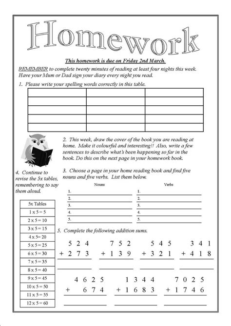 Year 5 Homework – 18/11/2024 Due: 22/11/2024