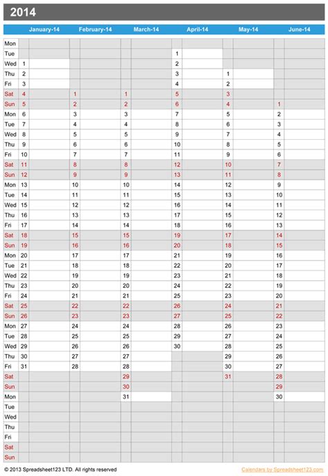 Year Planner Free Template For Excel