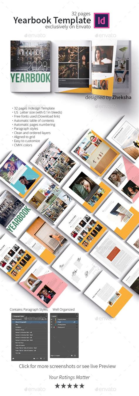 Yearbook Template Vector EPS, InDesign INDD 32 Pages. Download here