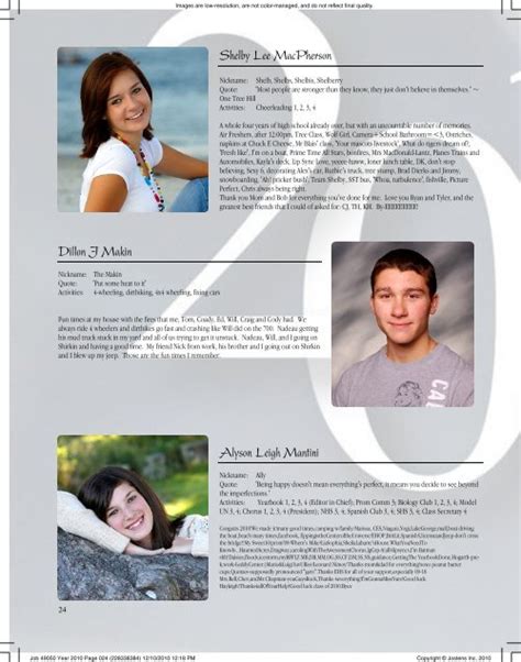 Yearbook bio examples