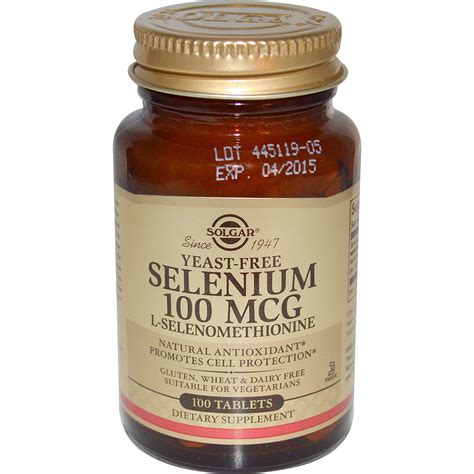 Yeast-Free Selenium 100 mcg Tablets - Solgar