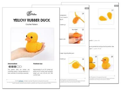 Yellow Rubber Duck Crochet pattern by Jen Pattern LoveCrafts