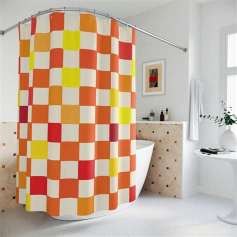 Yellow and White Shower Curtains - Etsy New Zealand