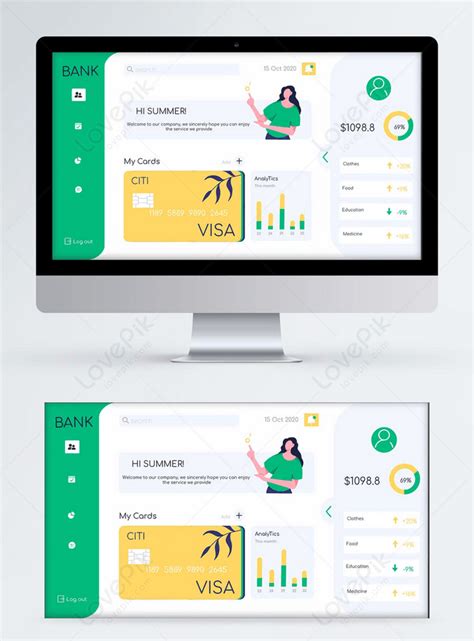 Yellow and green simple dashboard ui template template image_picture