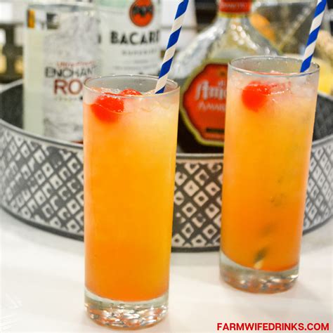 Yellow hammer drink. Mix the vodka, rum, and amaretto together. Add the juices and stir well to combine. Pour into a glass filled with ice, garnish with a cherry, and serve immediately. Recommended. This sweet, fruity, and potent cocktail is an essential feature at every University of Alabama tailgate. 
