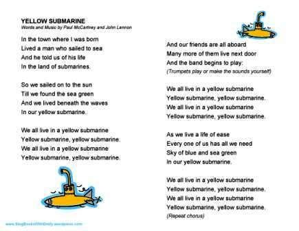 Yellow submarine lyrics. The Beatles Lyrics and Quotes - Yellow Submarine Hey Jude 8x10 handdrawn and handlettered print on antiqued paper rock music lyrics. 