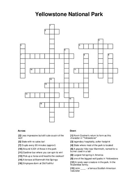 YELLOWSTONE DENIZEN Crossword Clue We know
