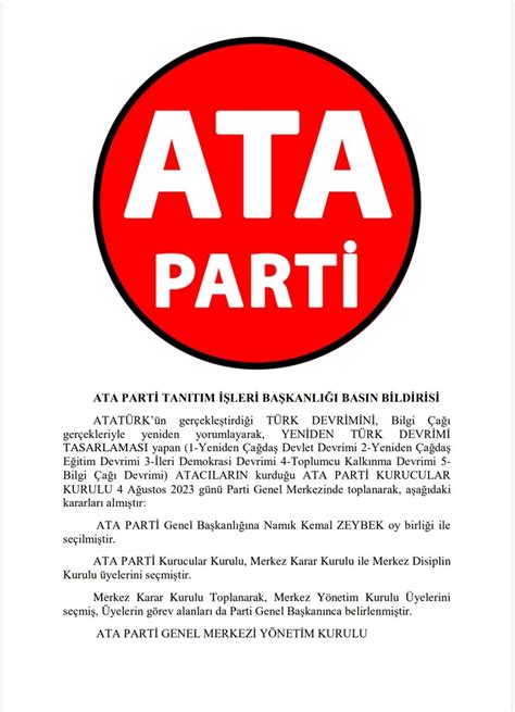 Yeni Kurulan bir Parti.