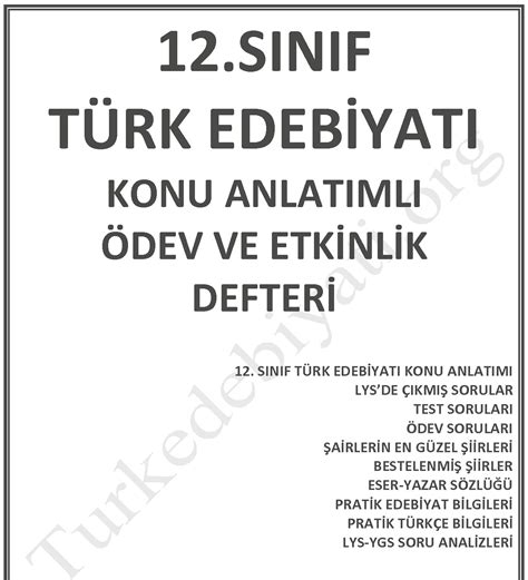 Yeni türk edebiyatı ders notları