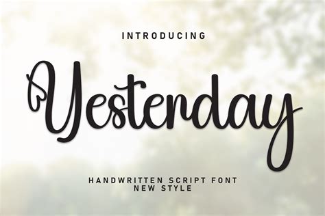 Yesterday Typeface Script Fonts Creative Market