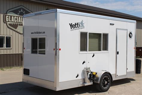 Yetti Outdoors was founded in 2010. Yetti Fish House started its early years as an all-aluminum insulated fish house shell with an interior that is ready to finish. Today, Yetti's are the lightest and highest quality ice house in the industry due to their durable build on a single weldment aluminum trailer, and fit and finish inside and out!